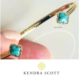 Kendra Scott Mallory Cuff Stackable Bracelet Gold/Turquoise NWT
